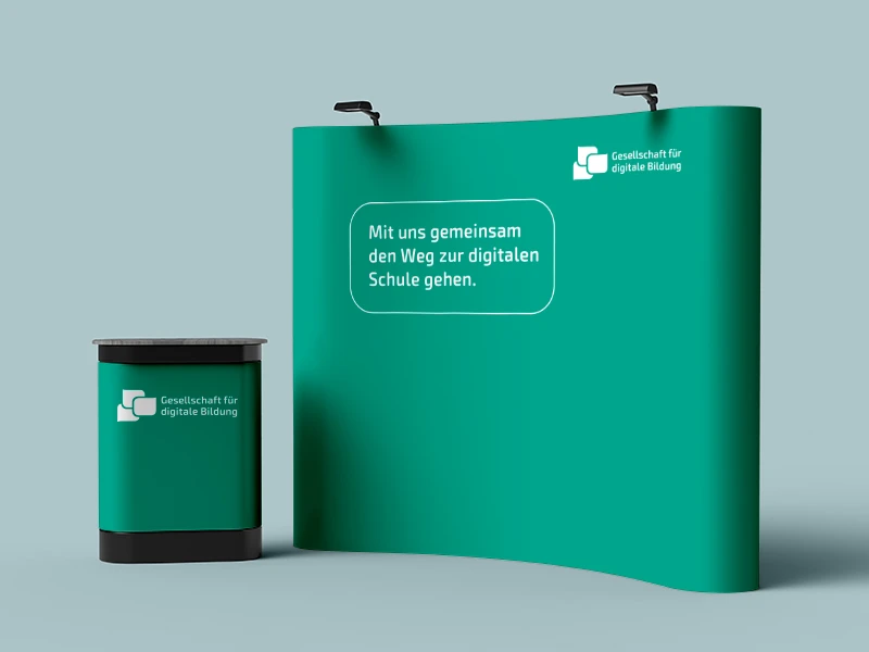 Mock Up eines Messestands für das Projekt 'Messestand' – Grafikdesign & Print Portfolio (Vorschau)